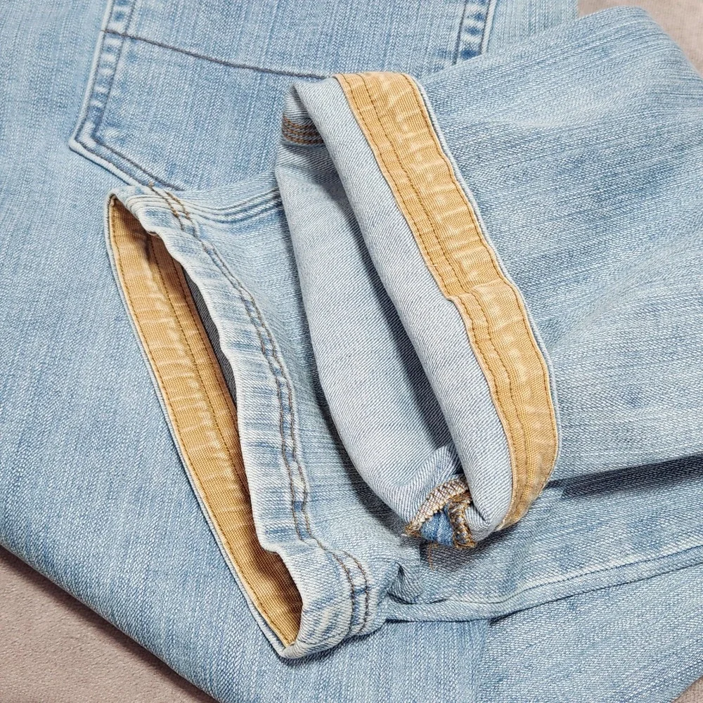 Duluth Trading Co Mens Ballroom Doubleflex Slim Fit Light Wash Jeans 40x30